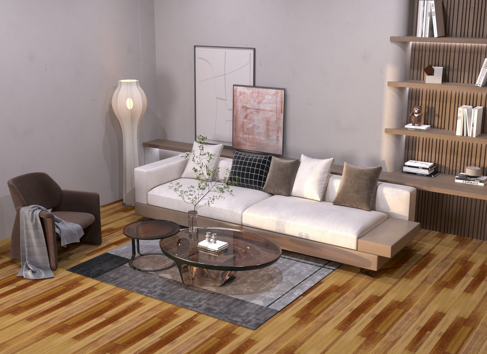 Open plan living herringbone
